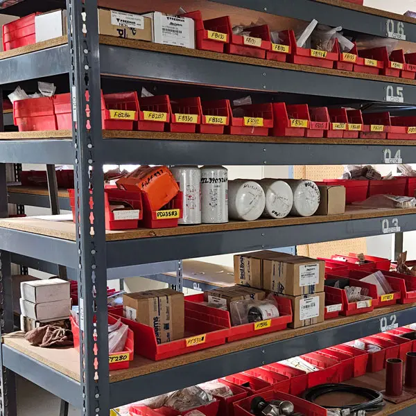 Well-stocked shelves of service parts at the Freeman Holtville store.