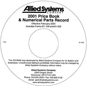 Allied Parts Price CD-ROM