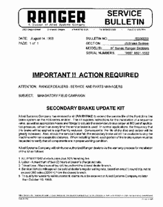 Ranger Service Bulletin
